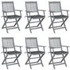 Image de Lot de 6 chaise vidaxl exterieur pliable en acacia gris