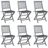 Image de Chaises pliables d extérieur lot de 6 et coussins Bois d acacia