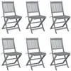 Image de Chaises pliables d extérieur lot de 6 et coussins Bois d acacia