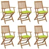Image de vidaXL Tuinstoelen 6 st inklapbaar met kussens massief acaciahout3065472