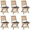Image de vidaXL Tuinstoelen 6 st inklapbaar met kussens massief acaciahout3065488
