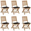 Image de vidaXL Tuinstoelen 6 st inklapbaar met kussens massief acaciahout3065495