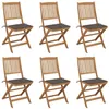 Image de vidaXL Tuinstoelen 6 st inklapbaar met kussens massief acaciahout3065496