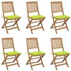 Image de vidaXL Tuinstoelen 6 st inklapbaar met kussens massief acaciahout3065499