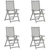 Image de Lot de 4 chaise vidaxl exterieur non pliable H. 110 cm en acacia gris