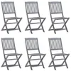 Image de Chaises pliables d extérieur lot de 6 Bois d acacia solide