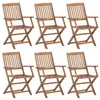 Image de Chaises pliables de jardin 6 pcs Bois d acacia solide