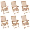 Image de Lot de 6 chaise vidaxl en teck pliable H. 109 cm exterieur bois