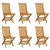 Image de Chaises pliables de jardin 6 pcs Bois de teck solide
