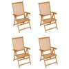 Image de Chaises de jardin 4 pcs avec coussins bleu royal Bois de teck vidaXL