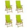 Image de Lot de 4 chaise vidaxl en teck pliable exterieur H. 100 cm bois