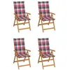 Image de Lot de 4 chaise vidaxl exterieur pliable en teck H. 109 cm rouge