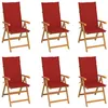 Image de Lot de 6 chaise vidaxl H. 100 cm pliable en bois massif exterieur