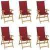 Image de Lot de 6 chaise vidaxl exterieur pliable en teck H. 109 cm bois