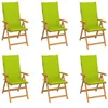Image de Lot de 6 chaise vidaxl en teck pliable exterieur H. 109 cm vert