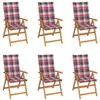 Image de Lot de 6 chaise Vidaxl exterieur H. 109 cm rouge en teck