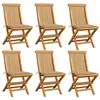 Image de Lot de 6 chaise vidaxl exterieur non pliable en bois massif H. 89 cm