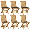 Image de Lot de 6 chaise vidaxl H. 89 cm non pliable en bois massif exterieur noir