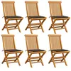 Image de Lot de 6 chaise vidaxl exterieur non pliable en bois massif H. 89 cm marron