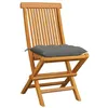 Image de Chaises de jardin avec coussins gris 6 pcs Bois de teck massif vidaXL