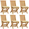 Image de Lot de 6 chaise vidaxl exterieur non pliable en teck H. 89 cm blanc