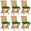 Image de Lot de 6 chaise vidaxl exterieur non pliable en bois massif H. 89 cm vert
