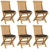 Image de Lot de 6 chaise vidaxl exterieur non pliable H. 89 cm en bois massif marron