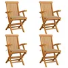 Image de Lot de 4 chaise vidaxl H. 89 cm pliable en bois massif exterieur