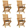 Image de Lot de 4 chaise vidaxl exterieur 89 cm marron en bois massif
