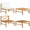 Image de vidaXL 2-delige Loungeset met cràmekleurige kussens teakhout316110