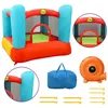 Image de Happy Hop Château Gonflable de Jardin Extérieur Arrière-cour Enfants Kit de Réparation Sac de Transport Soufflante 200x210x160 cm PVC