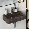 Image de vidaXL Lavabo mural noir 38x24x6,5 cm marbre 149187