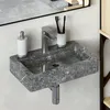 Image de Lavabo mural gris 38x24x6,5 cm marbre