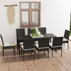 Image de Ensemble à manger de jardin 9 pcs Résine tressée Noir