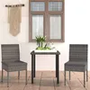 Image de vidaXL 3-delige Tuinset poly rattan grijs3065699