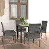 Image de Ensemble à manger de jardin 5 pcs Résine tressée Gris