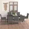 Image de Ensemble à manger de jardin 9 pcs Résine tressée Gris