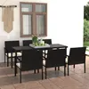 Image de vidaXL 7-delige Tuinset poly rattan zwart3065709