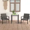 Image de vidaXL 3-delige Tuinset poly rattan grijs3065711