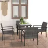 Image de Ensemble à manger de jardin 5 pcs Résine tressée Gris