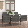 Image de vidaXL 7-delige Tuinset poly rattan grijs3065715