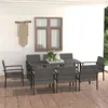 Image de Ensemble à manger de jardin 9 pcs Résine tressée Gris