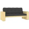 Image de Banc de jardin avec coussins anthracite 179 cm Pin imprégné
