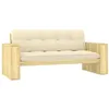 Image de Banc de jardin avec coussins crème 179 cm Pin imprégné