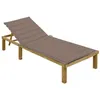 Image de Chaise longue avec coussin taupe Bois de pin imprégné