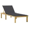 Image de Chaise longue anthracite en bois de pin imprégné - vidaXL - Réglable - Coussin inclus
