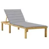 Image de vidaXL Chaise longue avec coussin gris Bois de pin imprégné 3065850