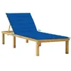 Image de Chaise longue avec coussin bleu royal Bois de pin imprégné
