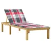 Image de vidaXL Chaise longue avec coussin carreaux rouge Bois de pin imprégné3065862