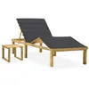 Image de vidaXL Chaise longue de jardin avec table et coussin Pin imprégné3065864